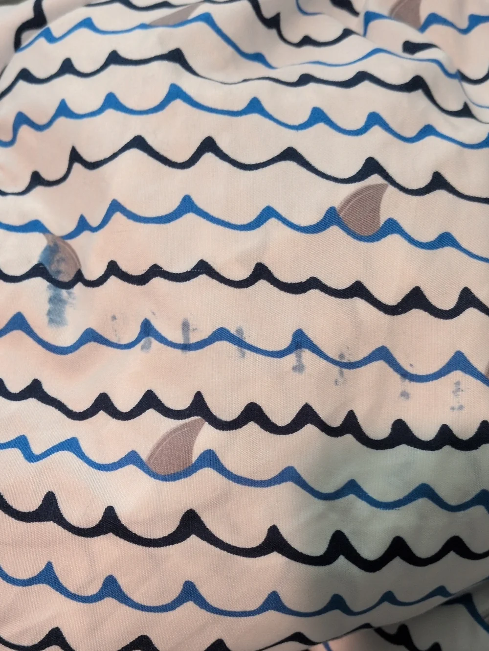 Full Sized Flat & Fitted Sheet-Shark & Waves -Microfiber